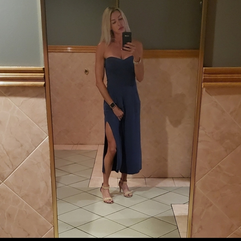 Milly raw silk red strapless jumpsuit